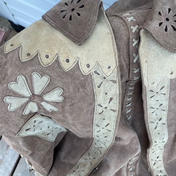 Leather 1960s poncho - Picture 4 of 4